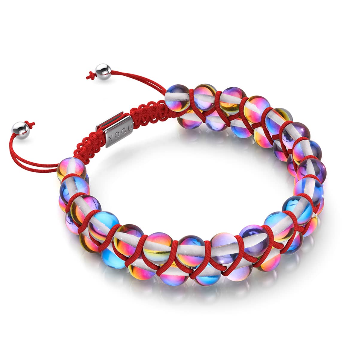 Scarlet Supernova Galaxy Glass x Bracelet vitalité à cordes rouges